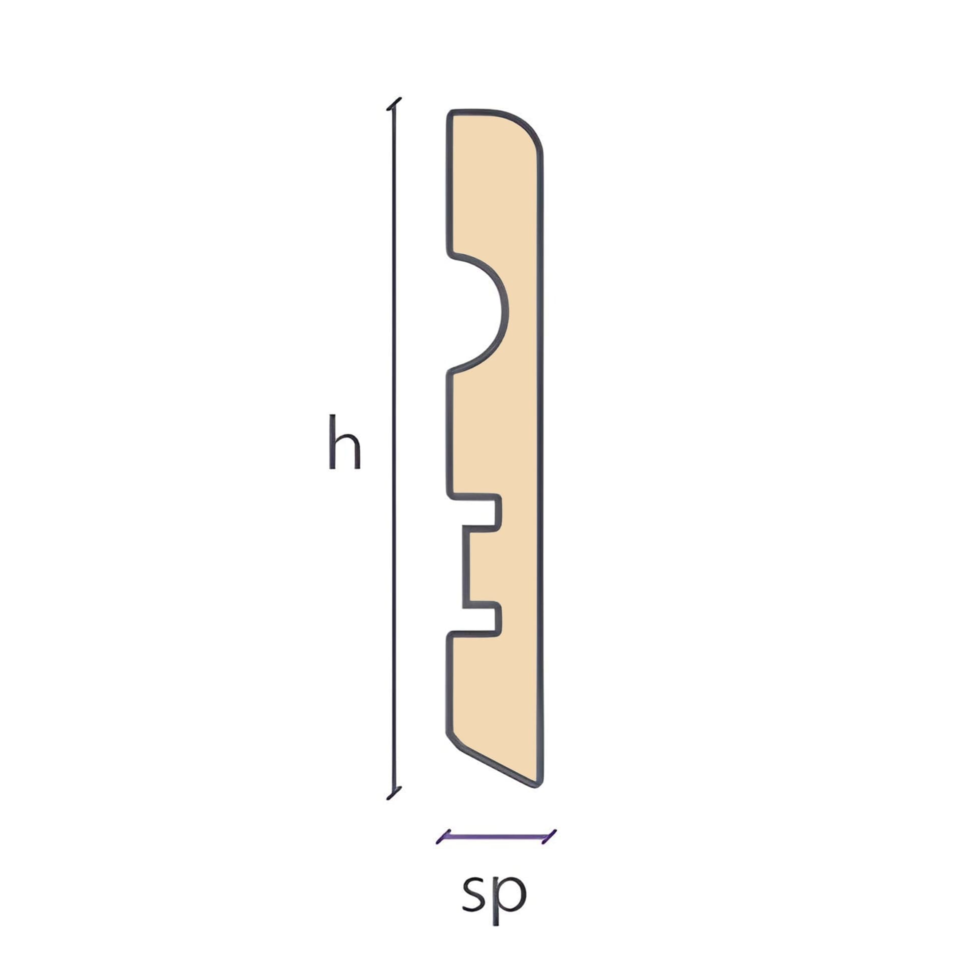 Battiscopa MDF 70X10 Passacavo BC varie essenze incl. Bianchi RAL, ORO, ALLUMINIO (prezzo al metro) - 3