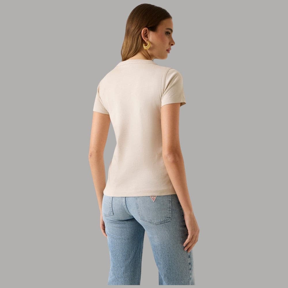 T-shirt Guess Cotone Boxy con Ricamo Logo 3D - 3