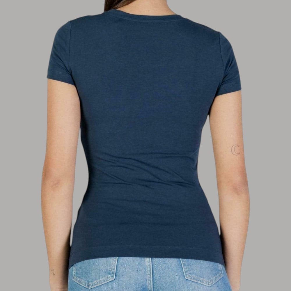T-shirt Guess Donna Slim, Jersey Cotone con Logo Strass - 7