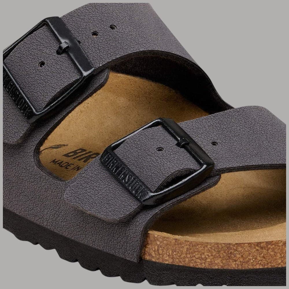 Sandali Birkenstock Arizona Nabuk Grigio in Pelle e Sughero - 2