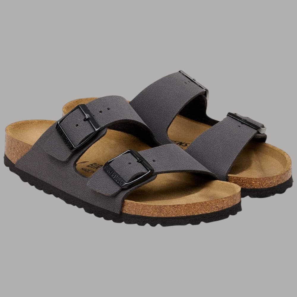 Sandali Birkenstock Arizona Nabuk Grigio in Pelle e Sughero - 3