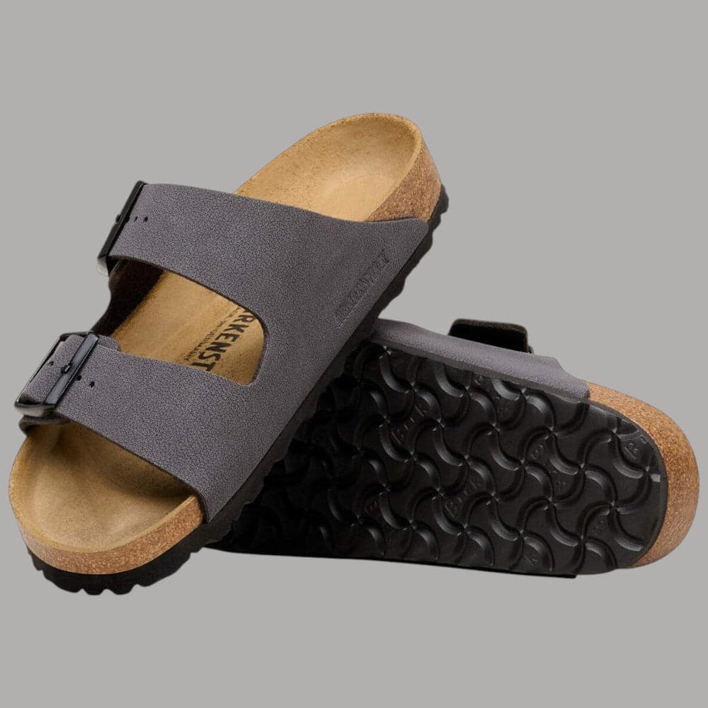 Sandali Birkenstock Arizona Nabuk Grigio in Pelle e Sughero - 5