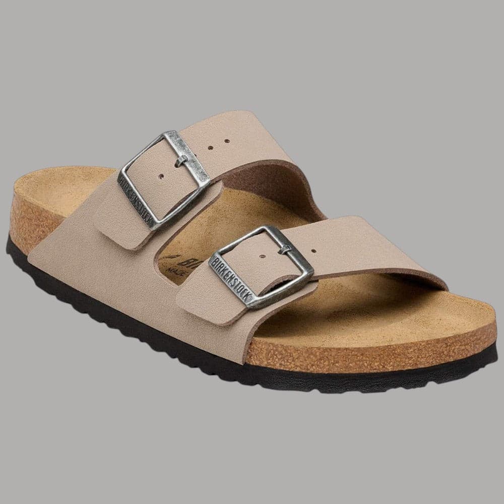 Sandali Birkenstock Arizona Grigio Taupe Nabuk Narrow Fit - 8