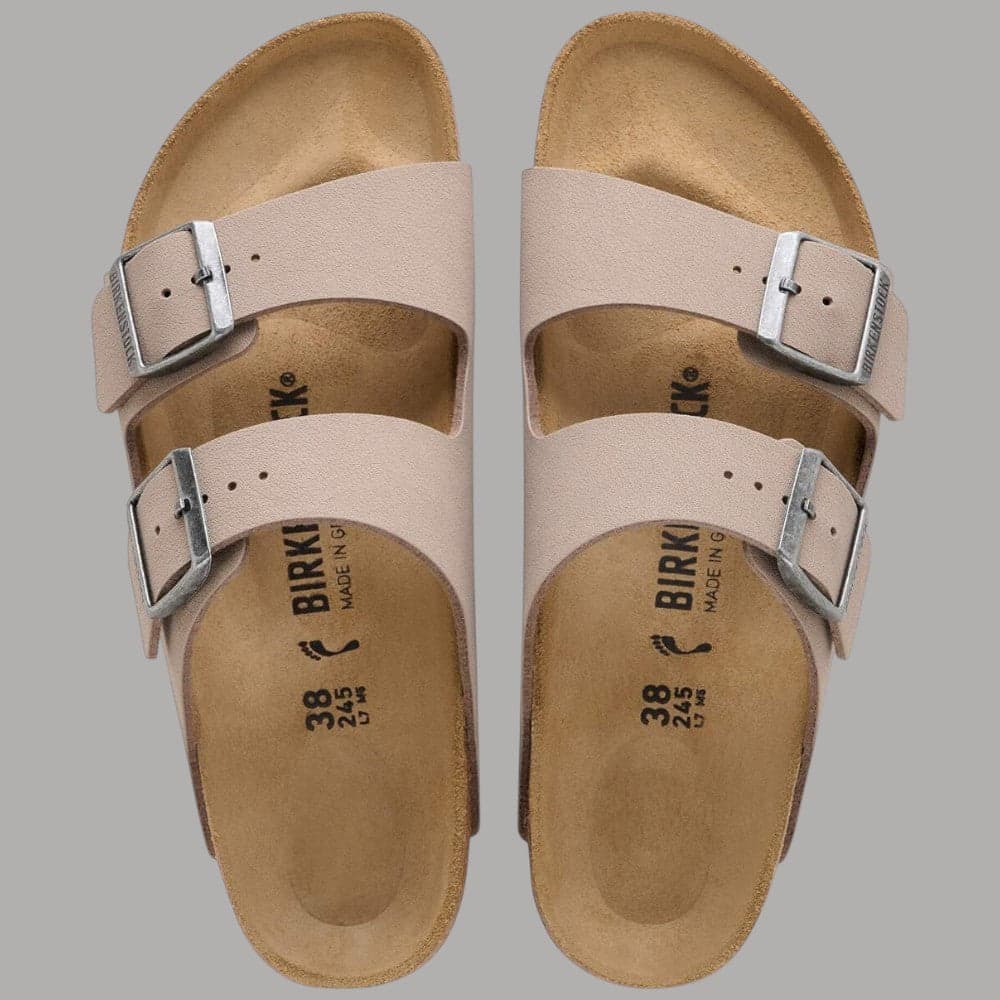 Sandali Birkenstock Arizona Grigio Taupe Nabuk Narrow Fit - 5