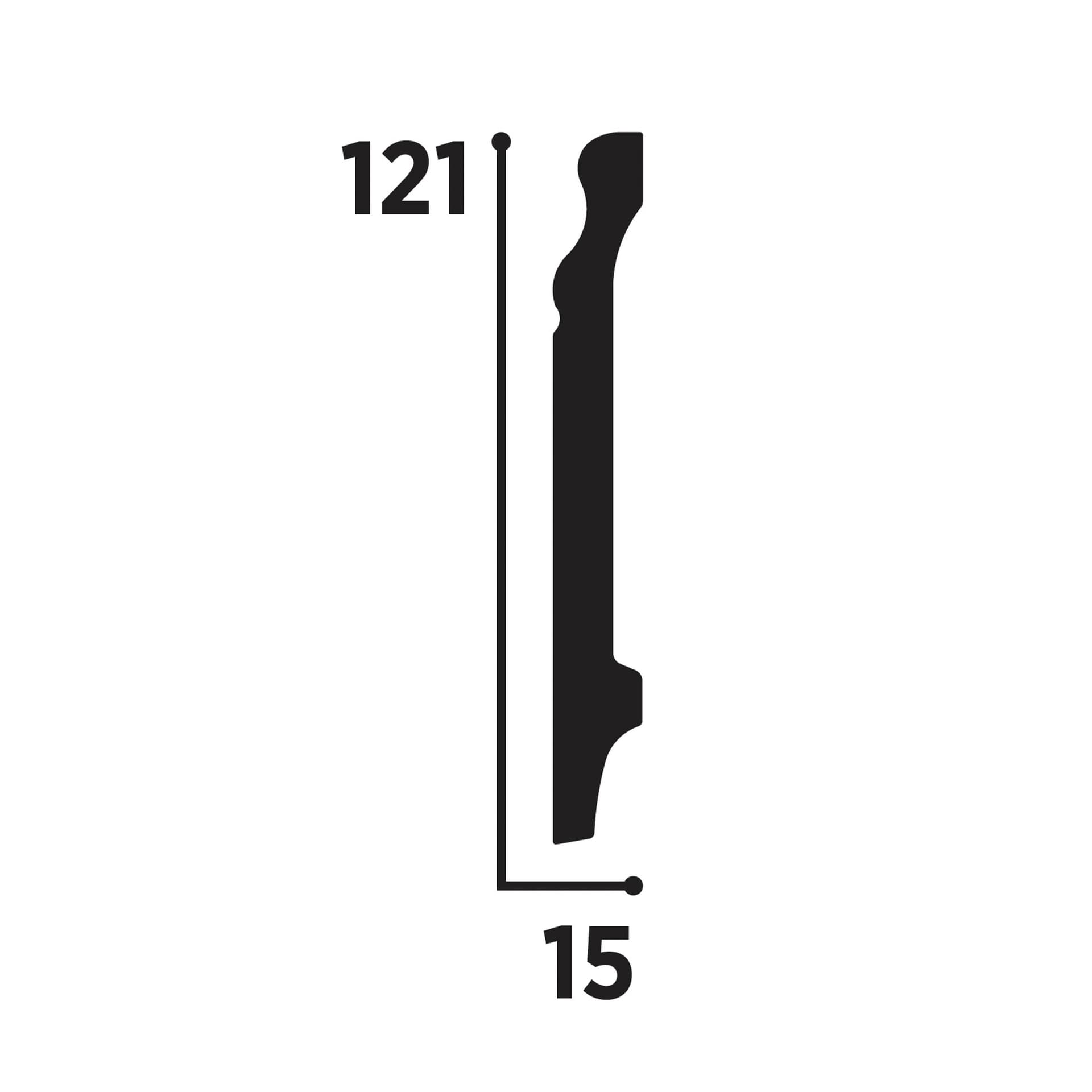 Battiscopa DUCALE in POLIMERI FeelingWood-HD 120x15mm - BIANCO (prezzo al metro) - 2