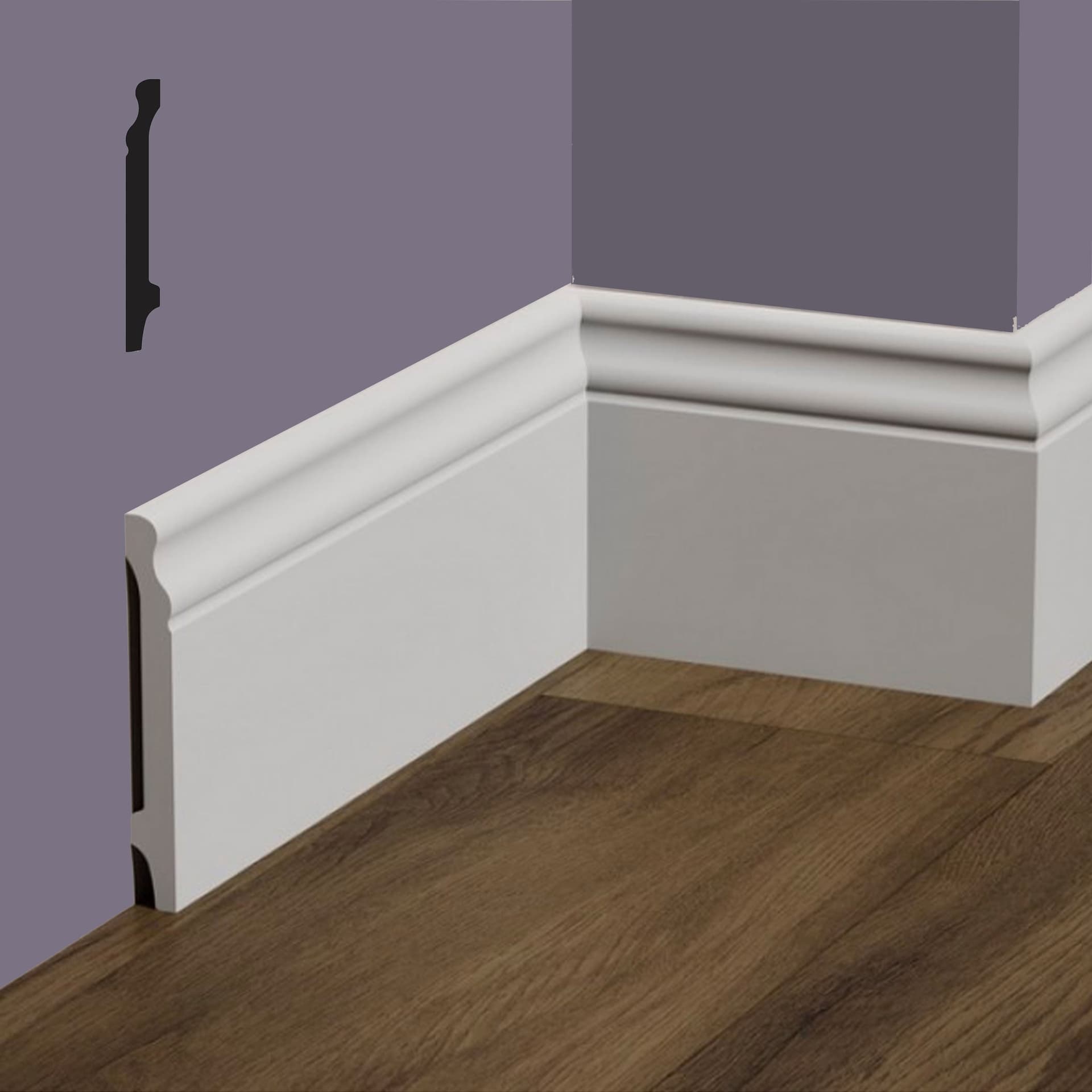 Battiscopa DUCALE in POLIMERI FeelingWood-HD 120x15mm - BIANCO (prezzo al metro) - 3