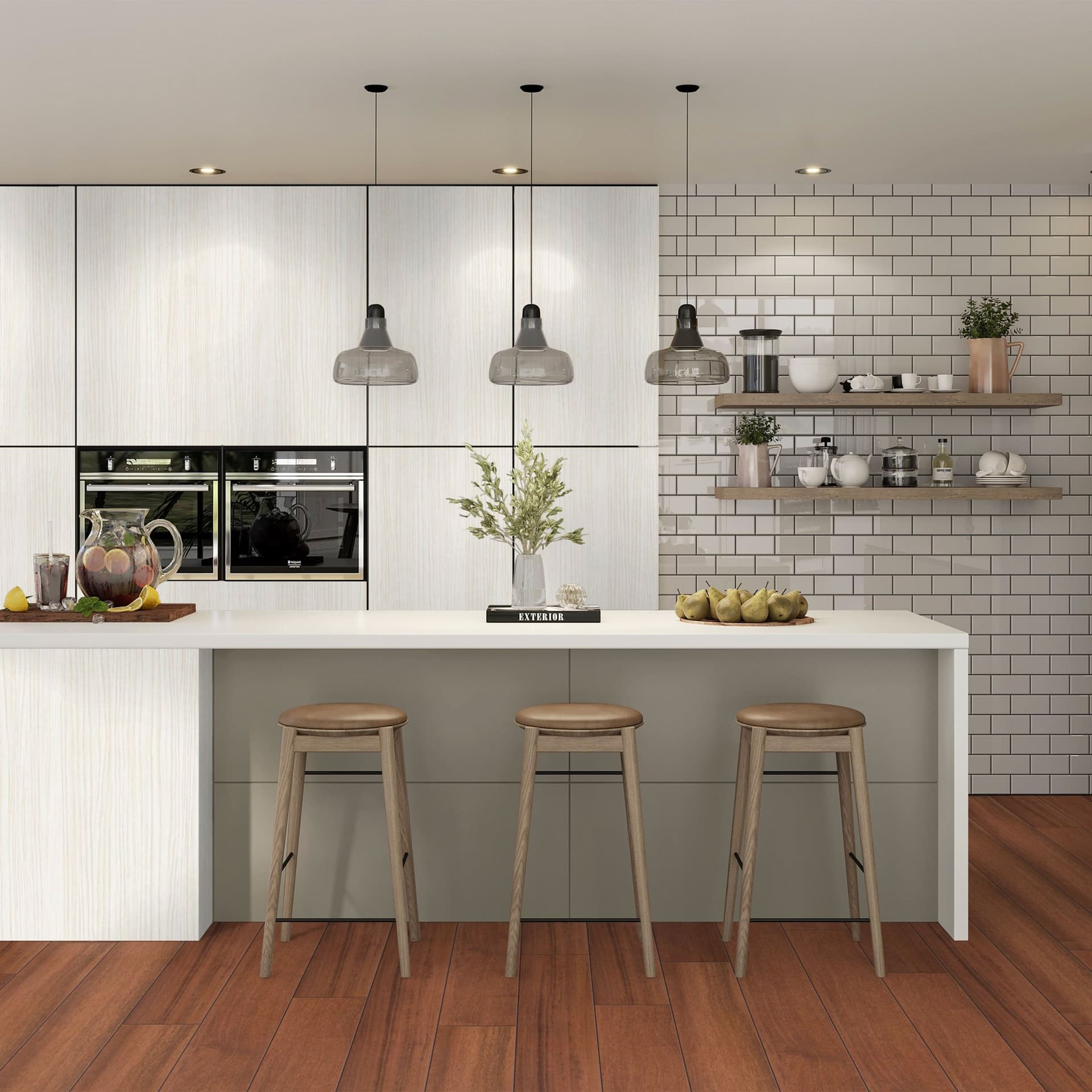 Pavimento in laminato 7mm Click Spazzolato DOUSSIE MERBAU 197x1205 - 10 anni garanzia (prezzo al m²) - 3