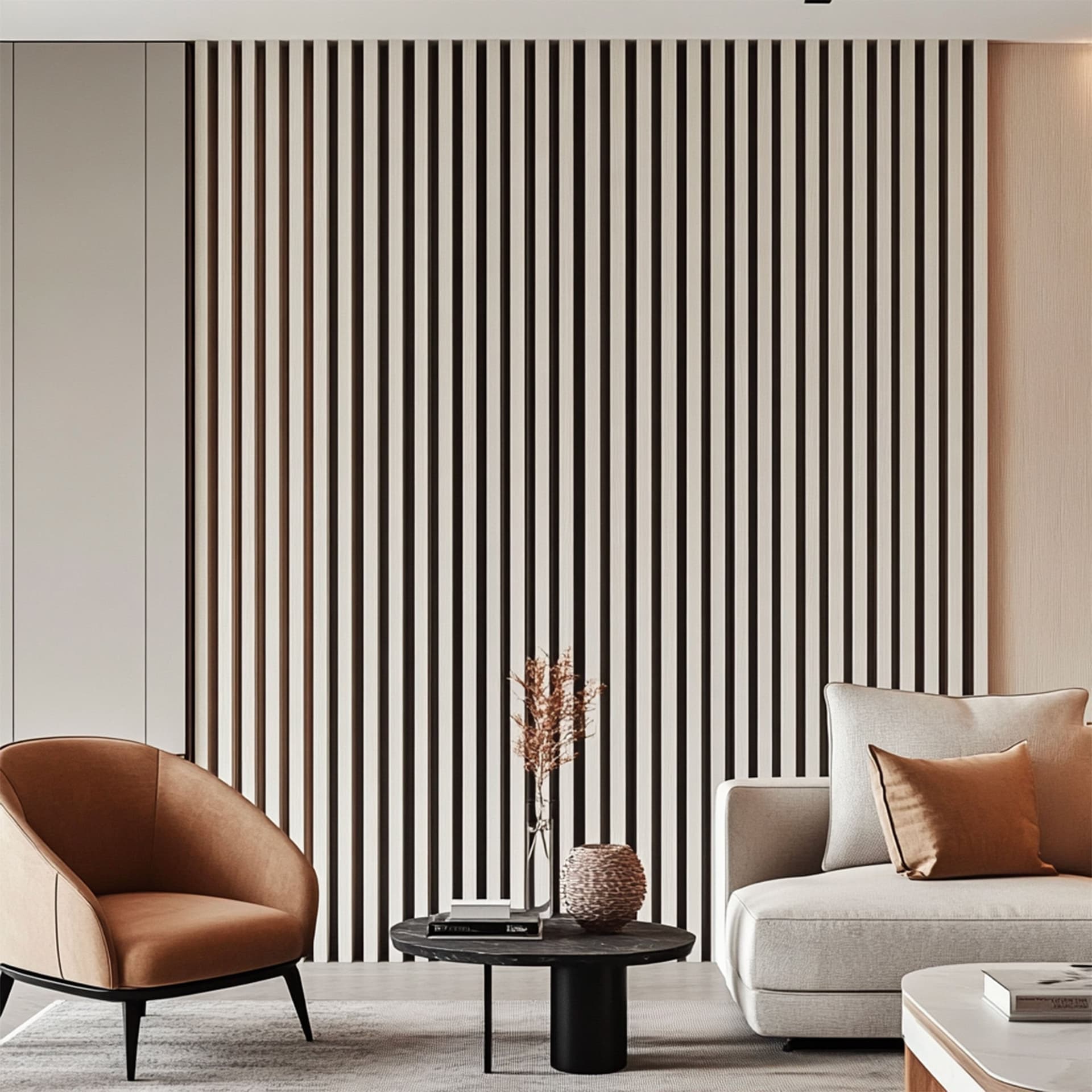 Pannello ACUSTICO (1,74mq) a Lamelli AUTOADESIVO rivestito in VERO LEGNO + feltro + fibra di legno  - mis. 12x600x2900mm ACERO BIANCO - 3