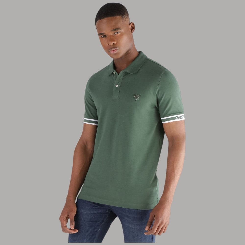Guess Polo Uomo Slim Cotone con Logo e Bottoni, Maniche Corte - 12