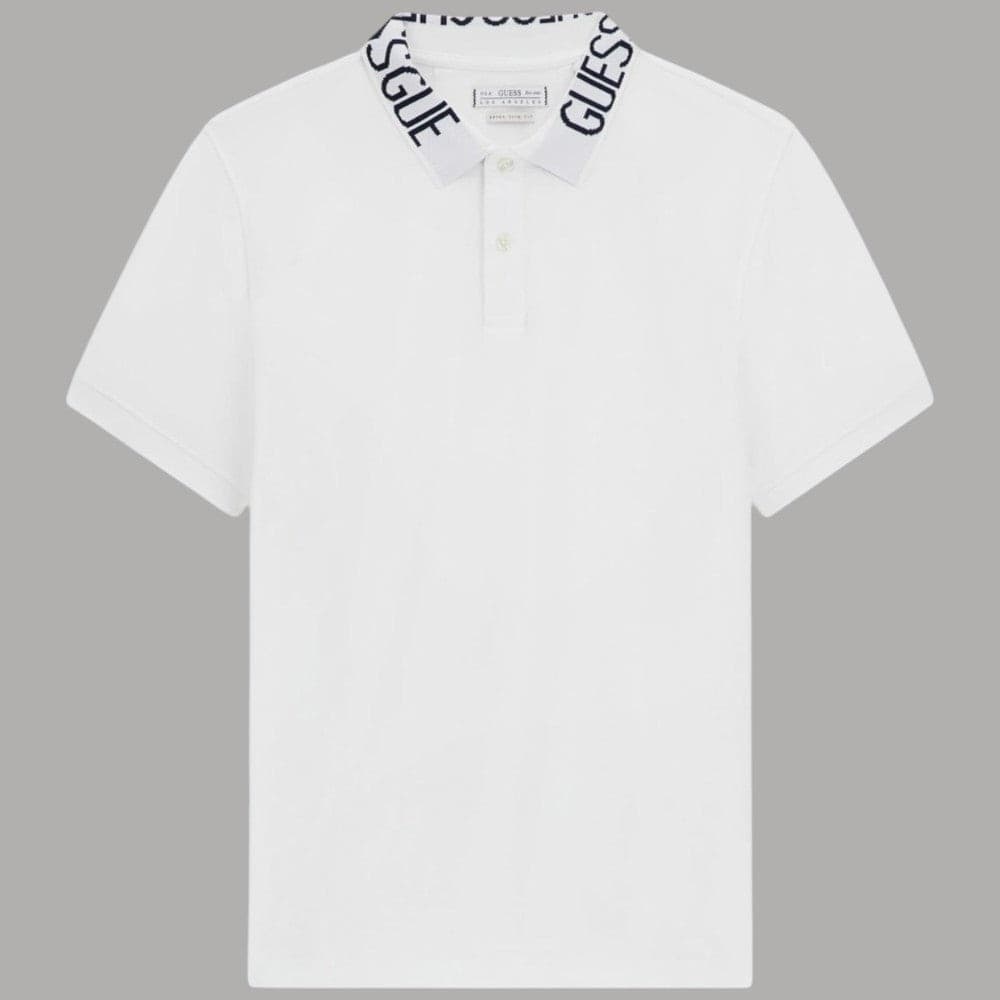 Guess Polo Uomo Slim Cotone con Logo e Bottoni, Maniche Corte - 11