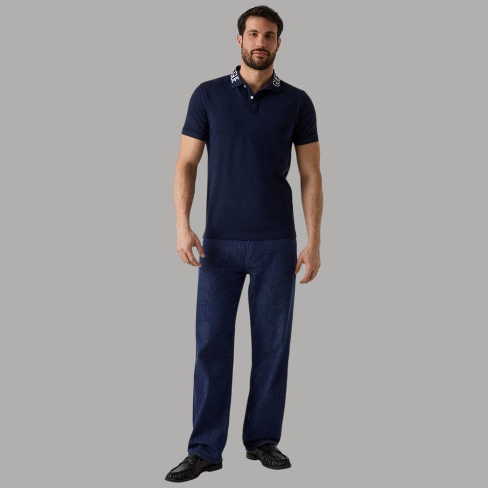Guess Polo Uomo Slim Cotone con Logo e Bottoni, Maniche Corte - 3