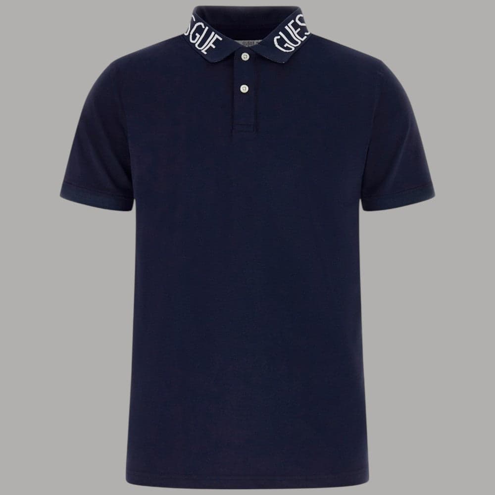 Guess Polo Uomo Slim Cotone con Logo e Bottoni, Maniche Corte - 6