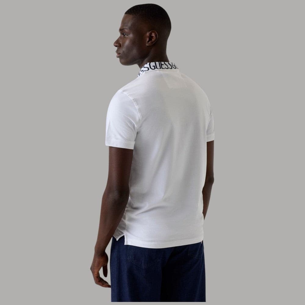 Guess Polo Uomo Slim Cotone con Logo e Bottoni, Maniche Corte - 9