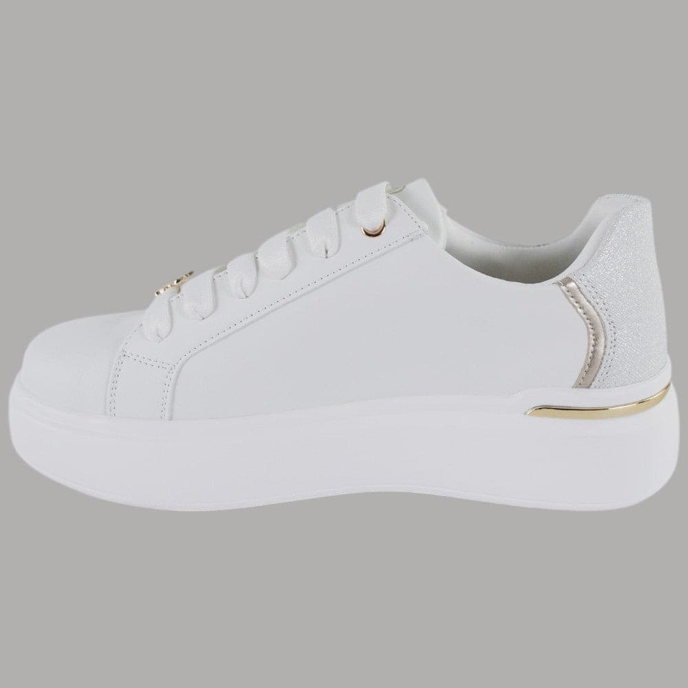 YNot Sneakers Platform GIUSY Donna Suola Alta Comfort Elegante Bianca - 3
