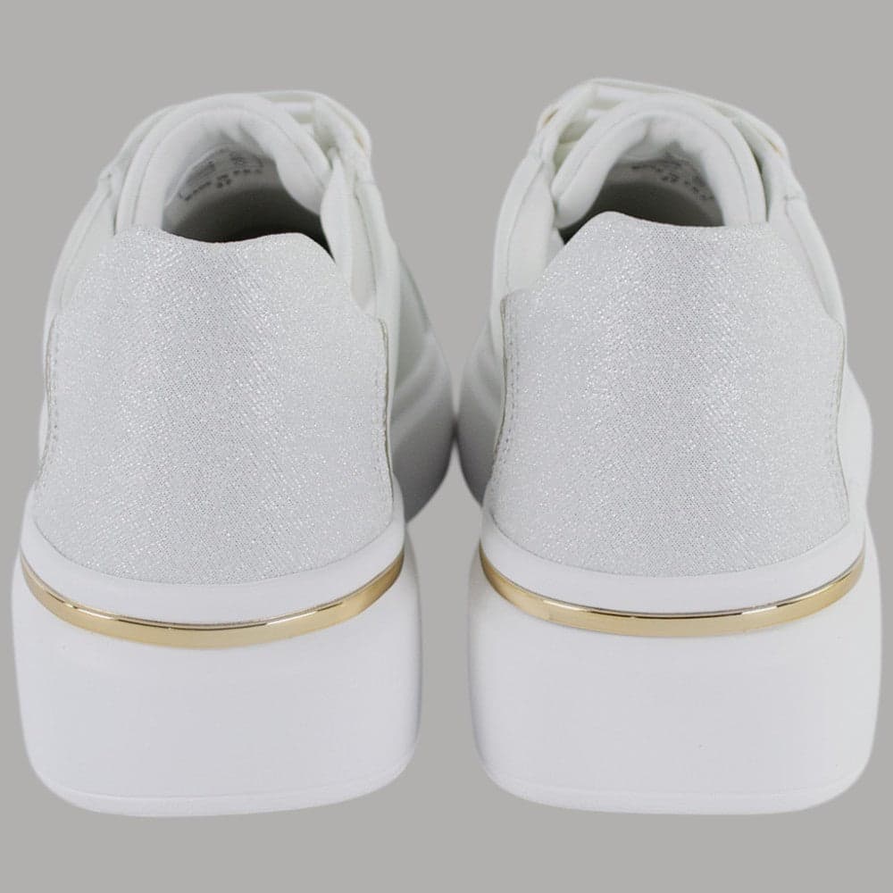 YNot Sneakers Platform GIUSY Donna Suola Alta Comfort Elegante Bianca - 4