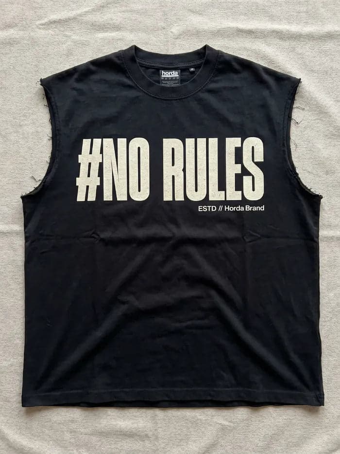 T-Shirt Nera 220gr Oversize Cotone Made in Italy No Rules - 2