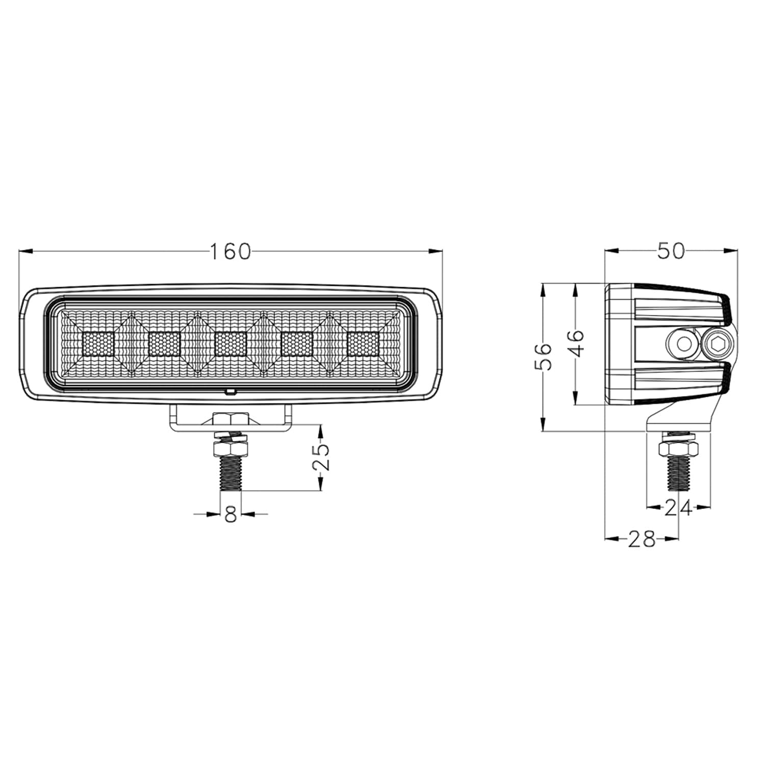 Faro lavoro LED 10-30V DC, Ama, 45W, 3465 LM ampio raggio - 4