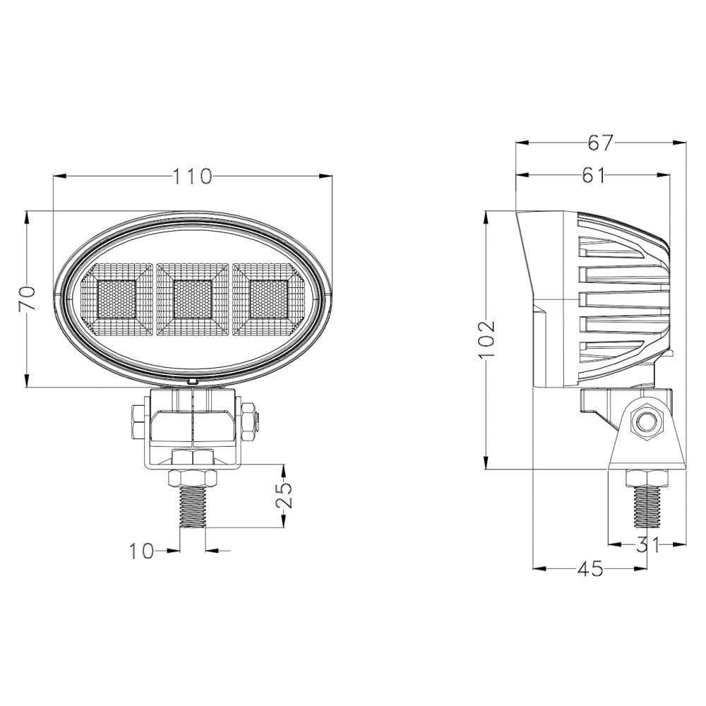 Faro lavoro LED 10-30V DC, Ama, 60W, 4620 LM, fascio di luce ampio - 4