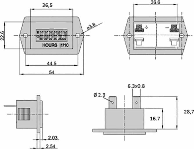 Contaore digitale LCD 10-28V 10.000h - 2