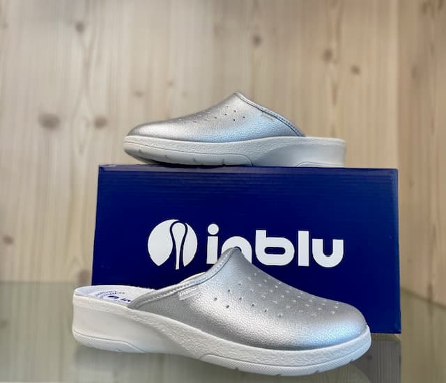 INBLU Ciabatta sanitaria donna argento metallizzato - 2
