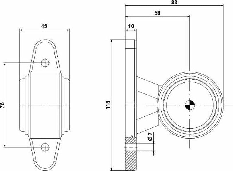 Luce di ingombro laterale a LED per rimorchi - 2