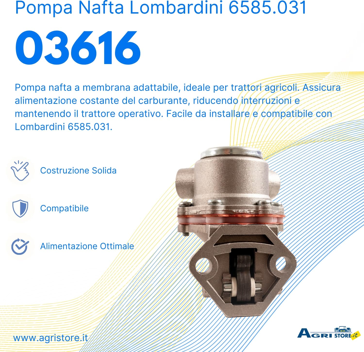 Pompa nafta a membrana adattabile Lombardini 6585.031 - 6