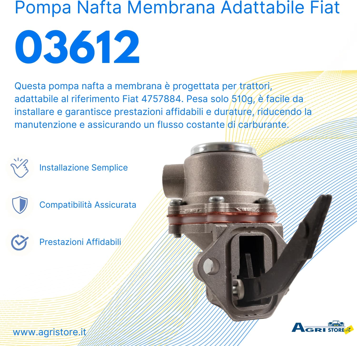 Pompa nafta a membrana adattabile Fiat 4757884 - 6