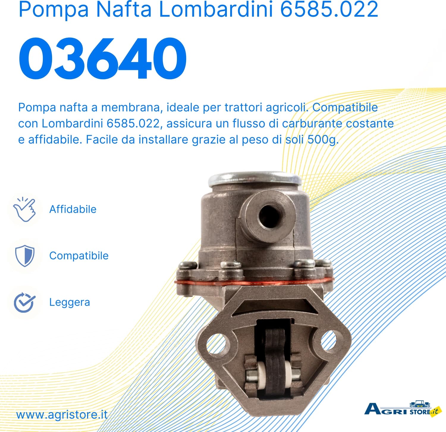 Pompa nafta a membrana adattabile Lombardini 6585.022 - 6