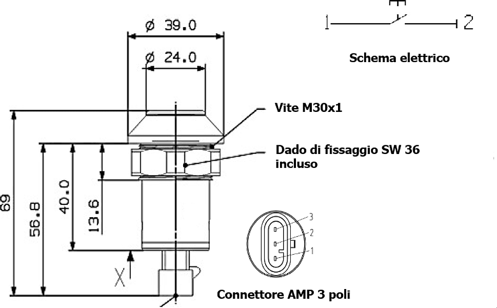 Interruttore a pulsante Pneutron Verde - 4