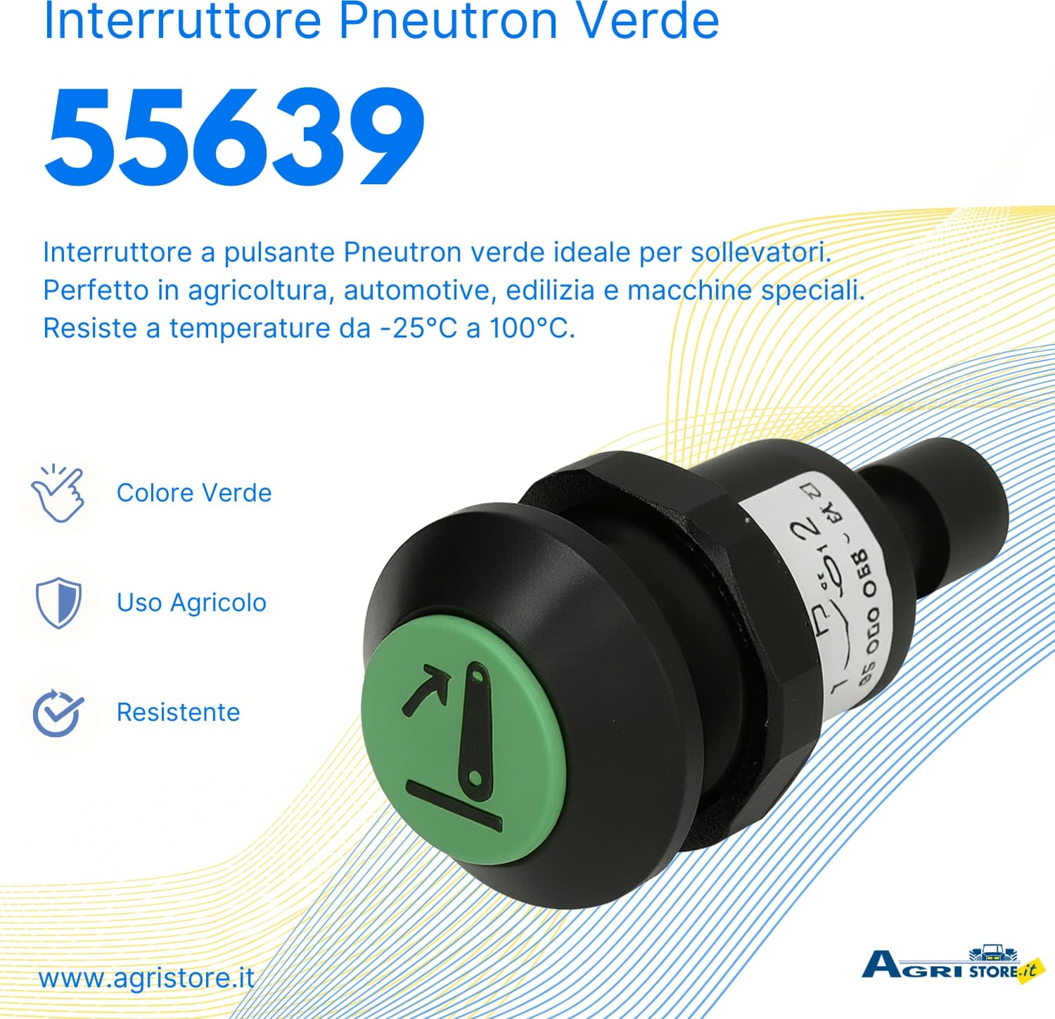 Interruttore a pulsante Pneutron Verde - 6