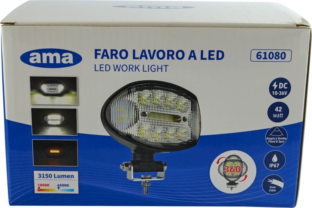 Faro da lavoro a LED ovale 10-36V - 6