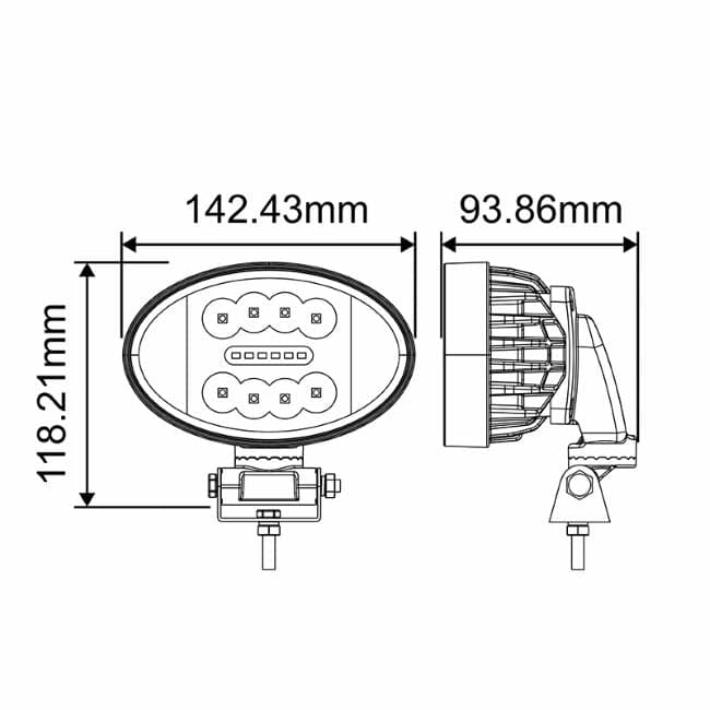 Faro da lavoro a LED ovale 10-36V - 8
