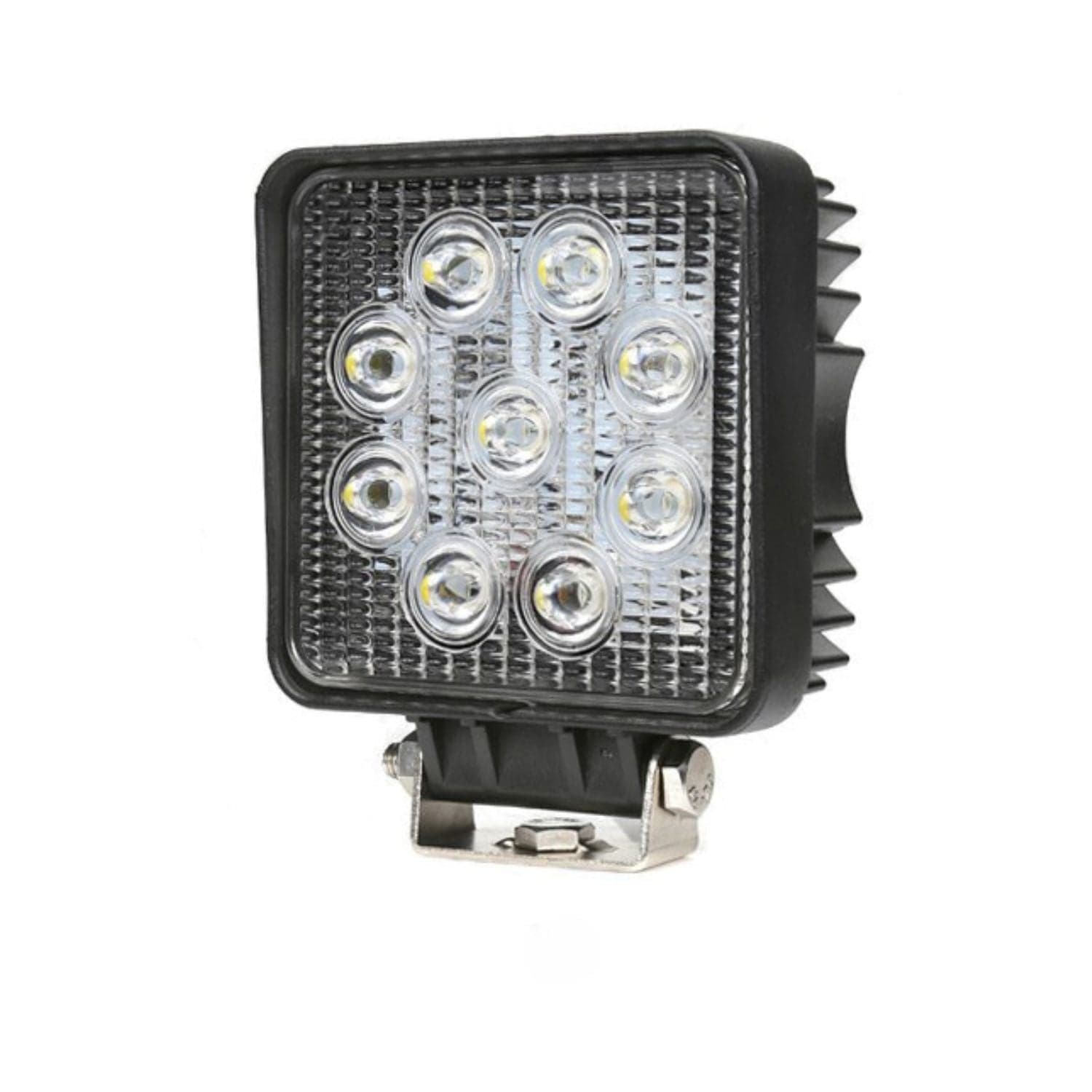 Faro da lavoro a LED quadrato 110x110 mm, 10-36V DC, 27W, 2025LM, raggio ampio/largo, 9 LED - 2