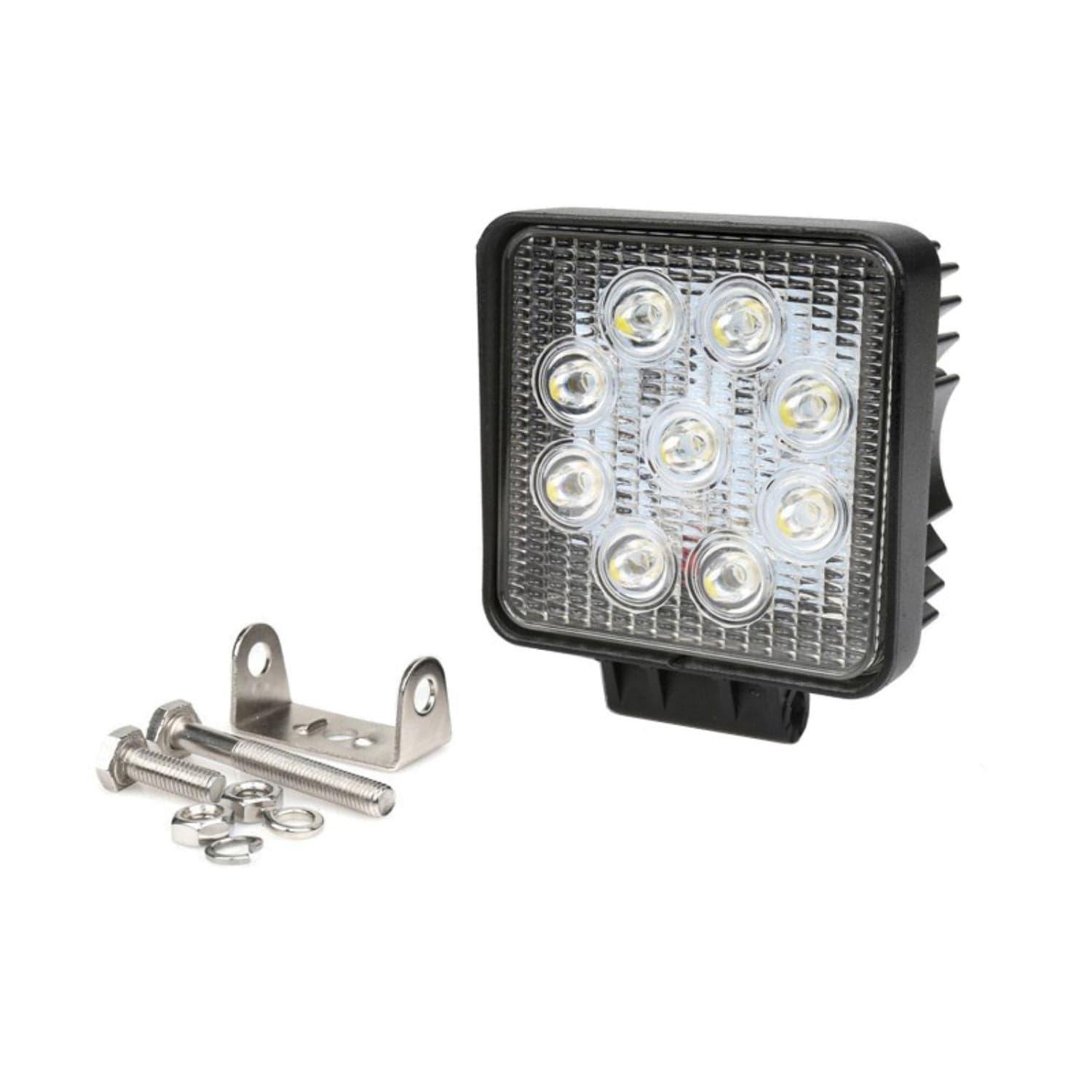 Faro da lavoro a LED quadrato 110x110 mm, 10-36V DC, 27W, 2025LM, raggio ampio/largo, 9 LED - 3