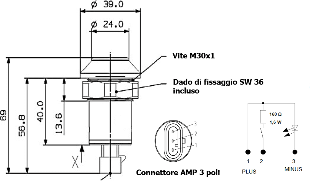 Interruttore a pulsante Pneutron Giallo - 4