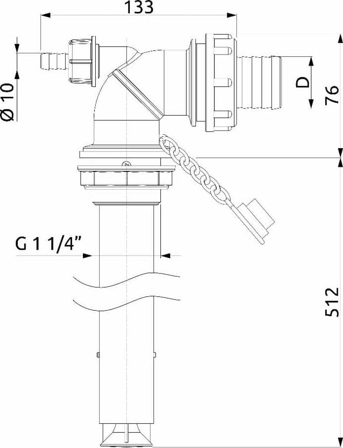 EIETTORE ATT. FILETT.Ø 32MM UGELLO Ø 5 - 4