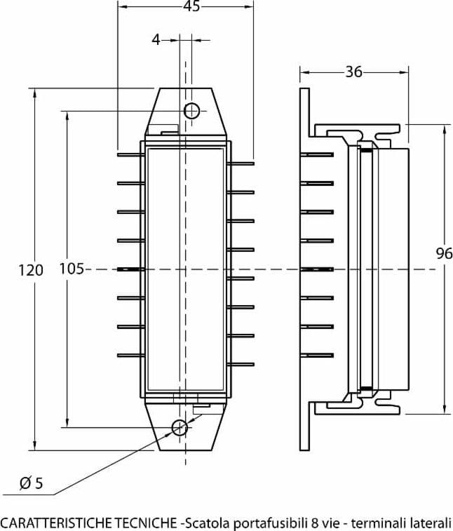Scatola per portafusibili bilama a 8 vie - 2
