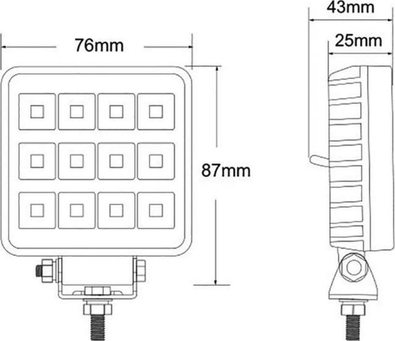 Faro da lavoro LED 12-24V 1800LM con interruttore - 7