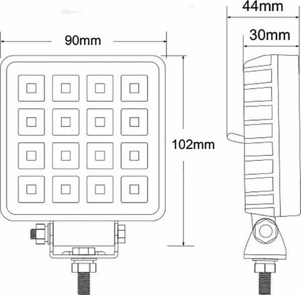 Faro da lavoro 30 LED ad ampio raggio 13,2W IP67 - 8