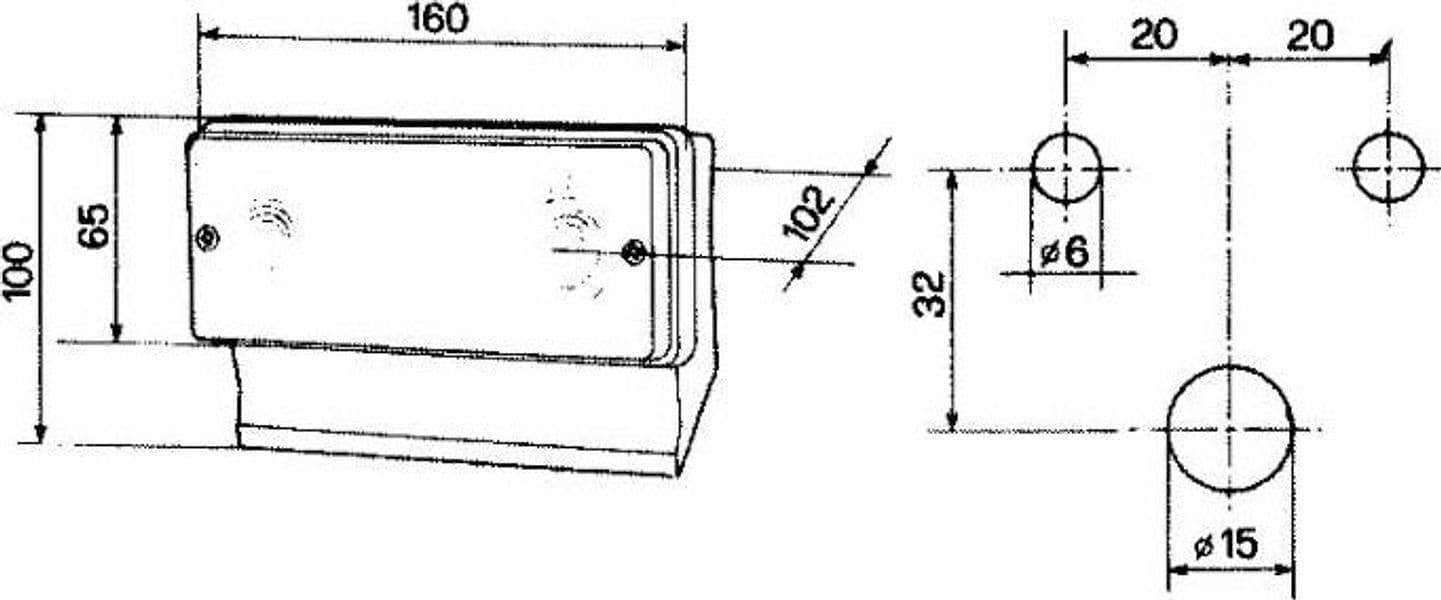 Fanale anteriore sx di direzione e posizione per trattore dimensioni 160x67mm adattabile al rif. originale Cobo 03.342.000 - 2