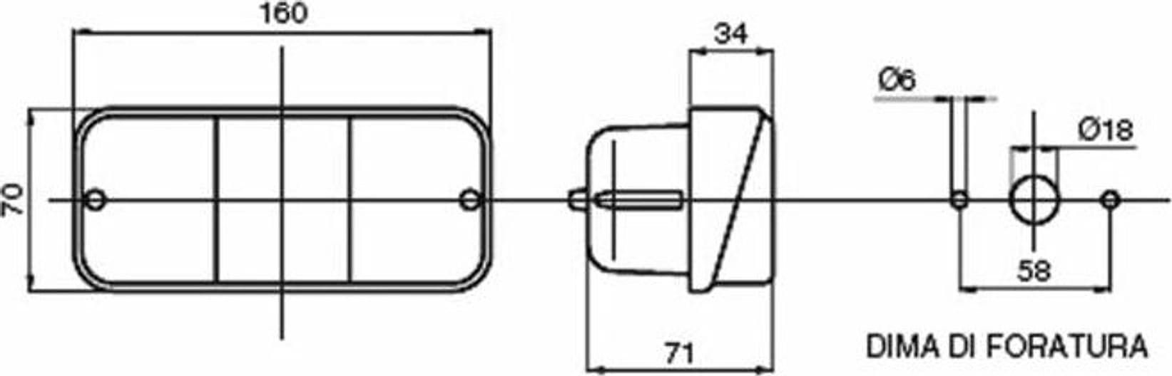 Fanale posteriore alogeno dx 162x70mm confezione da 2 pezzi - 10