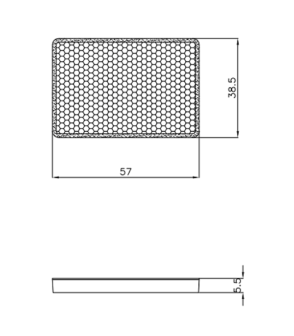 Catarifrangente adesivo arancione 57x39mm confezione da 10 pezzi - 2
