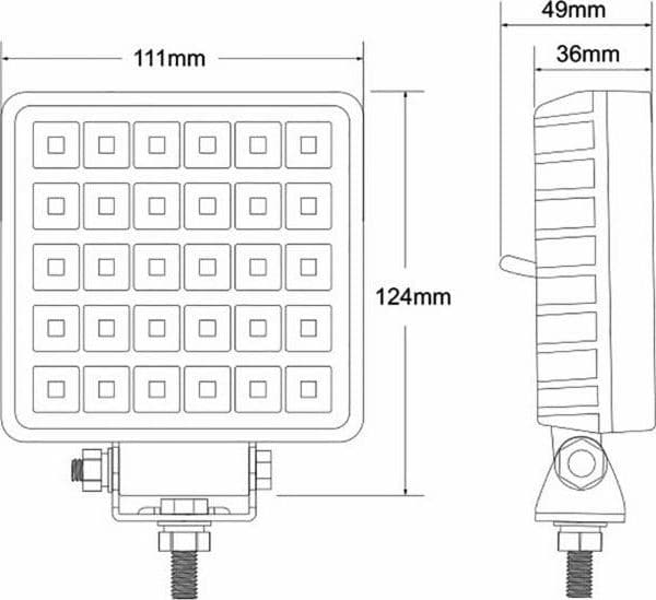Faro da lavoro 30 LED ad ampio raggio 26,3W IP67 - 10