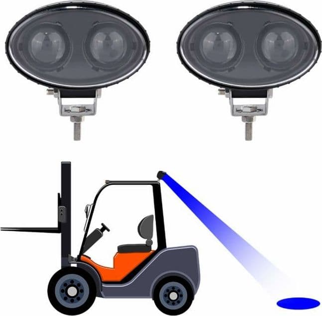 Luce di sicurezza ovale LED blu 10-110V 10W 500LM per carrelli elevatori - 3