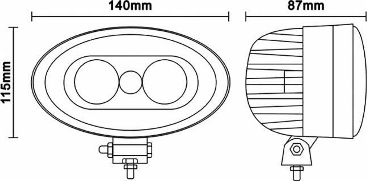 Luce di sicurezza ovale LED blu 10-110V 10W 500LM per carrelli elevatori - 4