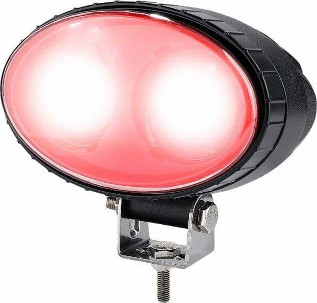 Faro da lavoro ovale 2 LED CREE a lungo raggio rosso 10W IP67 - 2