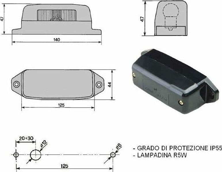 Fanale targa compatibile con trattore fiat 5117942 - 2