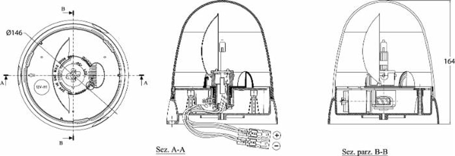 Lampeggiante 12V  base piana - 2