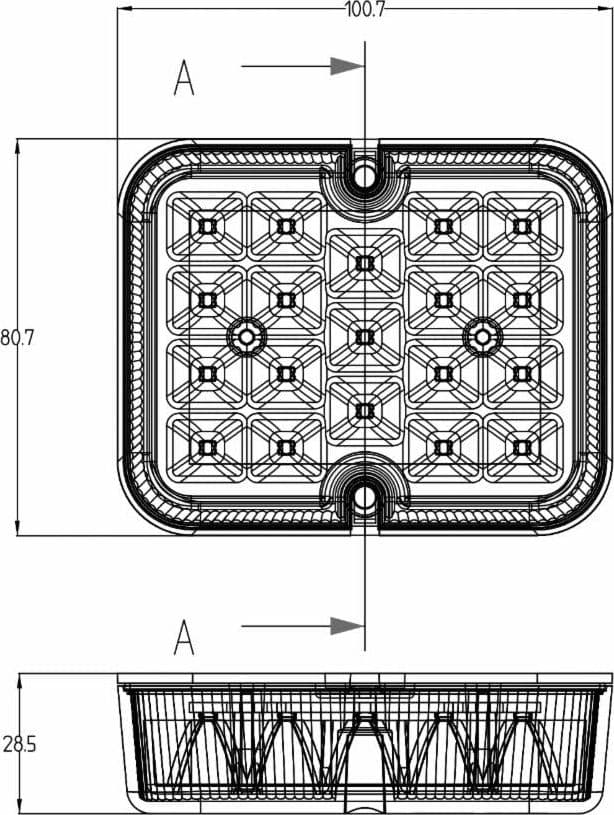 Fanale LED retronebbia 101x81mm - 3