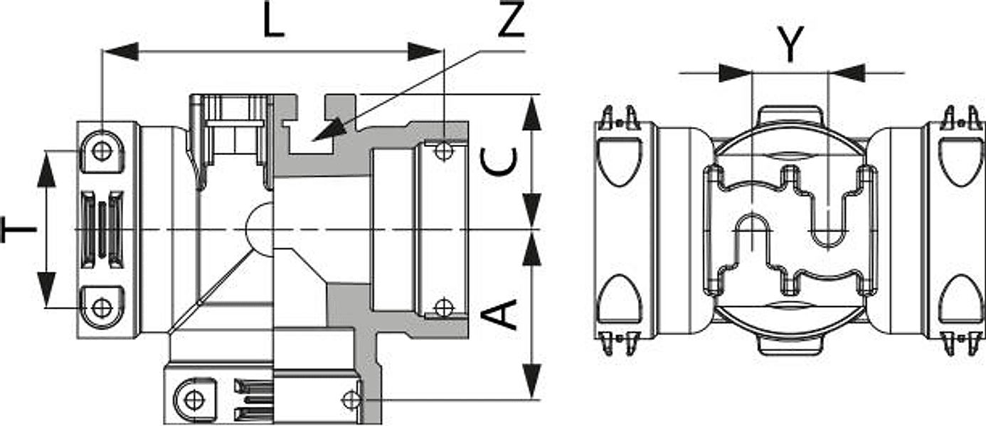 RACCORDO T T7F-T7F-T7F - 2